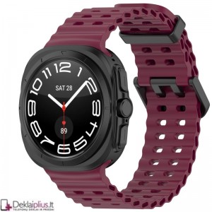 Guminė apyrankė laikrodžiui - bordo spalvos (Samsung Galaxy Ultra/Ultra 2 (47 mm)